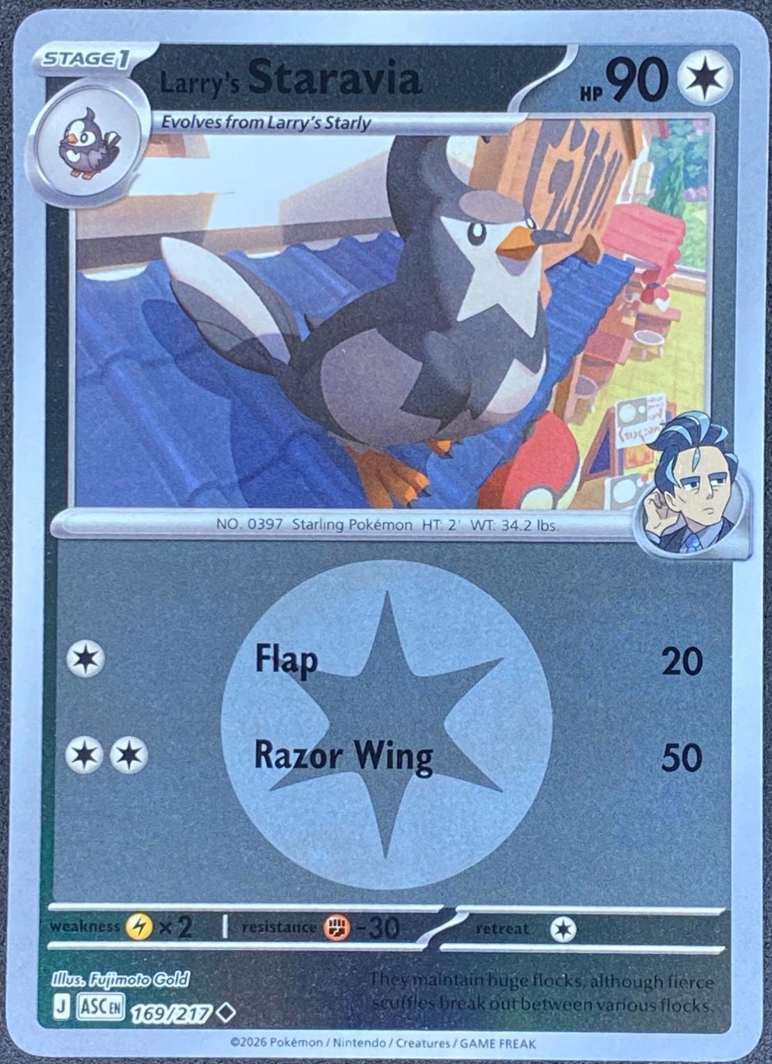 Ascended Heroes Larry's Staravia [Energy] Pokémon card